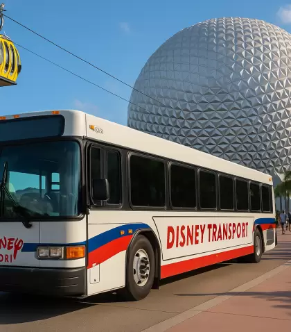 Disney ofrece transporte gratuito para moverse entre parques, hoteles y zonas clave: c�modo, eficiente y lleno de magia.