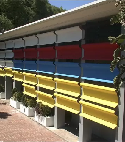 Fachada del Museo Nacional de Artes Visuales en el Parque Rod� de Montevideo.
